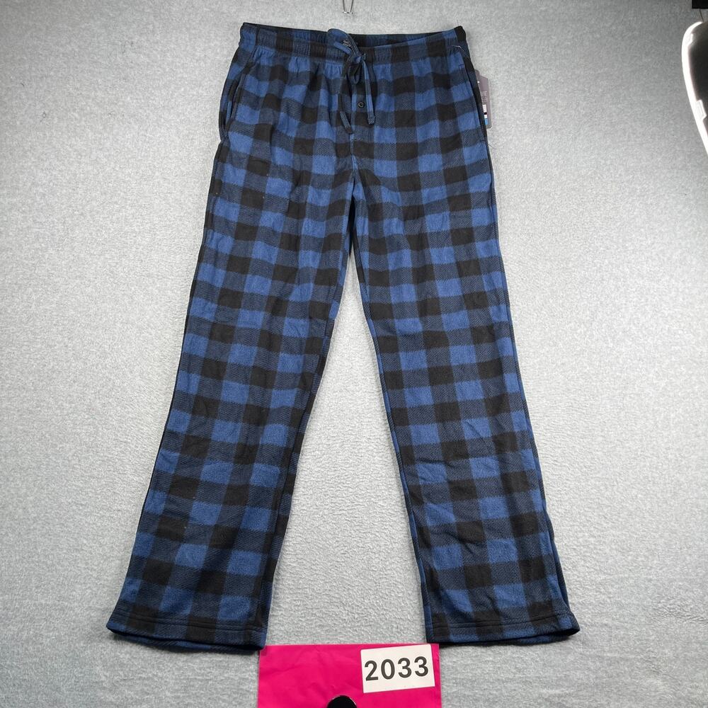 Beverly Hills Polo Club Lounge Pants Blue Black Buffalo Check Mens M New NWT